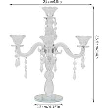 Crystal Candle Holder, Elegant 5-Arm Crystal Candelabra Candlestick Candle Holder, Multifunctional Tabletop Decoration Centerpiece For Home, Wedding, Event, Party, Festival (Clear) - Clear - View 6