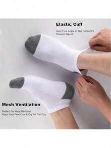 5/10 双男士时尚拼色袜子,透气舒适低帮踝袜,春夏男士袜子 20/40/60/80/100 双 - 彩色 - 查看 5