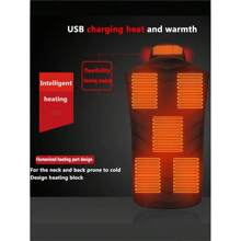Men'S Smart Heating Vest - Smart Electric Heating With Adjustable Temperature Settings, Rapid USB Charging, Solid State Heating, Stylish Winter Jacket Design For Outdoor Activities(Power Supply Is Not Included)
