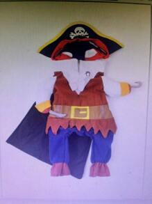 Disfraz de Mascota Perro Gato de Halloween, Disfraz de Capitán Pirata para Raza Pequeña de Perros como Teddy, Caniche