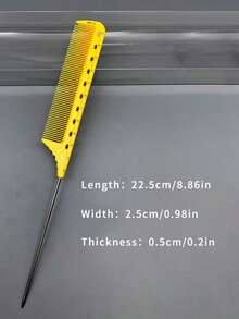 沙龙专用尖尾梳，造型发梳，婚纱店和美容院梳子，女士造型发刷 - 黃色 - 查看 1