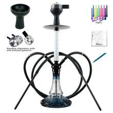 2-Hose Hollow Carved Hookah Set | Lightweight Alloy Hookah Body | Complete Accessories (Silicone Bowl, Hose, Charcoal Tray, Foil, And Mouthpiece)