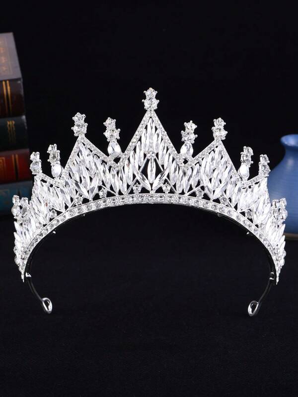 1 pieza Corona elegante brillante, adecuada para adolescentes y mujeres, para usar en fiestas y decoración