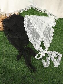 1 件套发巾，头巾，复古蕾丝针织女士头带，女孩头巾，秋冬女士头饰，适合度假装扮 - 彩色 - 查看 2