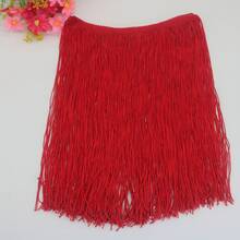 1码流苏花边蕾丝用于缝纫配件30厘米宽装饰流苏拉丁舞服装流苏DIY服装用品艺术工艺品家居花园 - 多色 - 查看 6