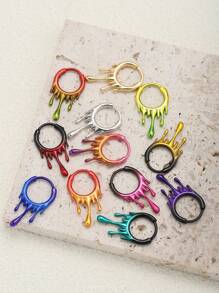 1pc & Cool Gradient Lobe Plug, Asymmetrical Lava Design, Multi-Purpose Piercing Jewelry, Suitable For Women Daily Wear