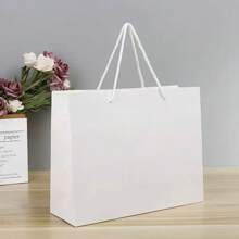 10 piezas Bolsas de regalo blancas con asas - Artesanos, organizadores de fiestas, regaladores, excelentes para bodas, cumpleaños, fiestas, manualidades, dar regalos y almacenamiento de joyas - Rosa Kraft (4 x 5 x 2 pulgadas) Bolsas pequeñas a medianas para favores de fiesta