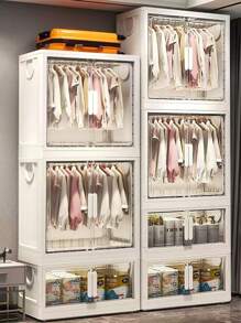 5/4/3/2/1 Layer No-Assembly Baby Wardrobe Folding Storage Cabinet, Household Snack Organizer Box, Multi-Layer Children Closet