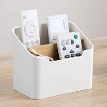 High-Quality Bamboo & PP Multi-Function Storage Organizer Box With 2 Compartments – Perfect For TV Remotes, AC Controls, Cosmetics, And Desk Organization – Compact Design For Home Or Office Use, Small Storage Bo,School Supplies,Back To School