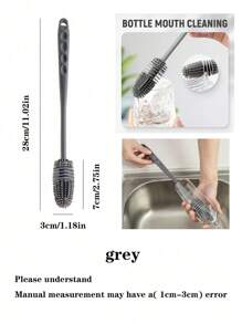 1 Piece 30cm TPR Material Water Cup Cleaning Brush, Multifunctional Cleaning Brush, Suitable For Kitchen Tableware, Baby Bottles, Cups, Bottles, Long Containers, Cups, Bottles, Cans, Coffee Cups, Wine Glasses, Kitchen, Bathroom, Home, Home Supplies
