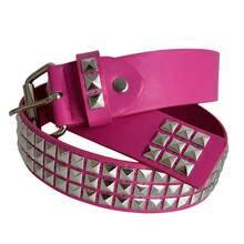 Punk European And American Pyramid Cyber Y2k Subculture Gothic Four-Square Bead Rivet Belt Waistband Women Versatile Jeans Men Halloween Summer, School Fall, Autumn, Halloween - Multicolor - View 7