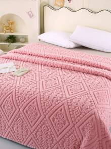 1pc Pink Fleece Blanket, Vintage Style Warm Soft Plush Throw Blanket For Bed, Air Conditioning, Sofa, Bedroom Decor, Available In Multiple Sizes And Colors