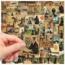 50pcs/Pack Japanese Ukiyo-E Retro Romantic Aesthetic Sticker, Cute Cartoon Interesting Aesthetic Label Stickers For Scrapbook, Self-Adhesive Seal Stationery, Card, Envelope, Guitar, Holiday Gift, Teenage Party, Reward & Motivation, Winter New Year