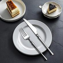 AUXOM Belifou Kit 24 Jogo De Talheres Aço Inoxidável 416 Cintura Fina Prata - Luna