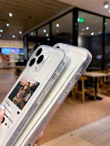 1pc Customized Phone Case - Personalized Phone Case With Custom Name, Music Player Themed Case With Uploaded Photo, Name, Signature For Unique Music Interface Look. Compatible With IPhone 11/12/13/14/15 Pro Max, Galaxy A15/A25/A35/A55/S23/24 Ultra, Redmi, OPPO - Clear - View 6