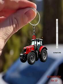 Llavero acrílico de tractor rojo plano de 2D, diseño de llavero, accesorio duradero para coche y bolso, sin batería requerida, festival, exclusivo para mujeres, decoración plana de 2D no 3D, llavero de dibujos animados acrílicos lindos para todas las estaciones, accesorios para automóviles, encantos para bolsos, mochilas para la escuela, ideas de regalo de Navidad góticas y Y2k, accesorios para bolsos, cordones con soporte para identificación, accesorios para automóviles - Multicolor - Ver 13