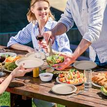 97/50 件高品质纸盘，适用于甜点、沙拉、派对和聚会 - 适用于家庭、厨房、餐厅、野餐、露营的餐具 - 非常适合万圣节、圣诞节、复活节、感恩节 - 彩色 - 查看 6