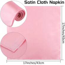 New-2025  12 Piec Satin Napkins Soft Dinner Napkins Square Table Napkins 17 X 17 Inch For Rtaurant Weddings Party Dinner Dration (Pink) - 粉紅色 17 x 17 英寸 - 查看 2
