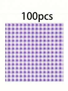 100 Stücke kariertes Wachspapier, 4 Farben anti-haftbeschichtetes ölabweisendes Papier für Sandwiches, Burger, gebratenes Hähnchen - Backen und Kochen Papierquadrate, Küchenzubehör