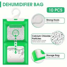 10Pcs/Set Wardrobe Moisture Absorbent Bags, Hanging Dehumidification Bags Anti-Mold And Moisture-Proof Bags, Suitable For Kitchen, Bathroom, Cabinet, Wardrobe, Shoe Cabinet, Car, School, Office, Home, Dormitory, Travel, Home Decoration, Christmas Note: Each Package Contains 50g Of Content ,Dehumidifier For Home