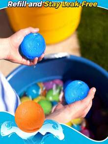 مجموعة ألعاب حمام السباحة القابلة لإعادة الاستخدام للمراهقين، كرة مائية من السيليكون للملء السريع، ألعاب سباحة مائية للصيف، قنابل مائية، ألعاب سباحة خارجية، ألعاب حفلات صيفية خارجية، ألعاب مائية لعب المياه على الشاطئ، أنشطة عائلية، حفلات عطلات نهاية الأسبوع، حفلات حمام السباحة 6 قطع + شبكة (تتم الشحن بأنماط عشوائية)