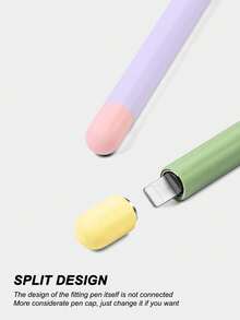 Apple Pencil 第 1 代硅胶保护壳，双触控笔盖，防震盖，兼容 Apple Pencil 1 - 彩色 - 查看 3