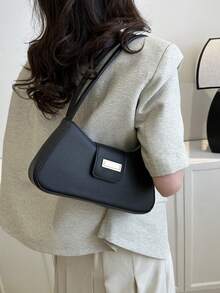 时尚腋下包 小众托特包、通勤包、法棍包、百搭单肩包 - 黑色 - 查看 5