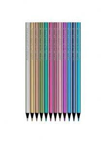 12pcs/Set Colored Pencils With Wooden Body, 7 Color Starry Sky Refills, Macaroon Color With Erasers, Metal Color Markers For Drawing, Suitable For Back To School, Study, Writing, Painting