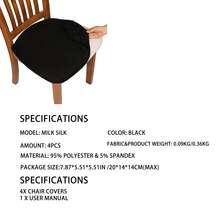 [4pcs Stretchy Chair Covers] 4pcs Stretchy Solid Color Brushed High Elasticity Chair Covers   Soft Comfortable Retro Style Slipcovers With Adjustable Ties For Dining Chairs, Office & Home Decor   Hand Wash Only