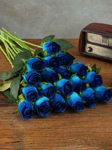 4/1pc Artificial Flower Red/White Single Rose Bud Flower Arrangement Bouquet Artificial Real Touch Silk Flower For Home Spring Summer Arrangement Bouquet, Table Centerpiece, Kissing Ball, Corsage, DIY Bouquet, Wedding Arrangement, Bridal Bouquet, Bridal Shower, Wreath Valentine's Day Decoration