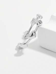 1 pieza Elegante anillo de plata de ley 925 con forma de corazón ajustable, minimalista y clásico, regalo de joyería para mujeres, accesorio chic para fiestas