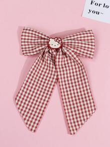 Sanrio 1pc Sanrio Bow Hairpin, With Cute Cartoon Decoration, Girls' Big Bow Hairpin, Ponytail With Big Hairpin Accessories, Small Crocodile Hairpin Hair Accessories Cute Ponytail Clip, Women's Hair Accessories Cute Oversized Long Tail Hairpin Metal Clip First Choice For Gifts, Accessories For Girls At The Beach., Flat Claw Clip, Claw Clips, Clips For Hair, Hair Slide, Hair Claws