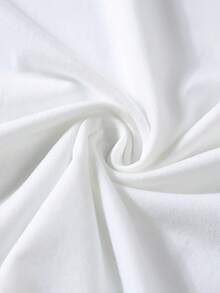 Men's Single Round Neck Short Sleeved Shirt With Quirky Cat Offset Printing Pattern, Suitable For Both Men And Women For All Seasons Casual And Versatile - 白色 - 查看 4