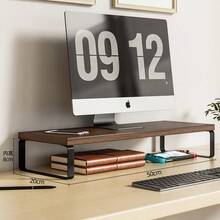 1pc Monitor Riser Stand, Desktop Computer PC Display Holder Shelf, Office Desk Storage Organizer - Multicolor - View 14