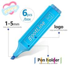 4pcs/6pcs Colorful Fluorescent Highlighter Pens, Bright Angled Fluorescent Marker Pens School Supplies,Back To School