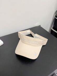 1 件女士纯色英文字母刺绣时尚休闲遮阳鸭舌帽，适合户外、跑步、旅行、购物和通勤