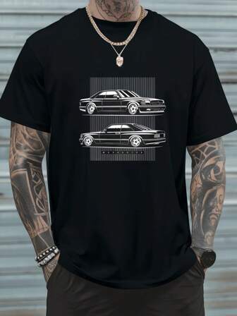 T-shirt Mercedes SEC Coupé << Classic Car T-Shirt », t-shirt homme à col rond, 220 g/m², pour l'été, en pur coton, manches courtes (1 pièce)