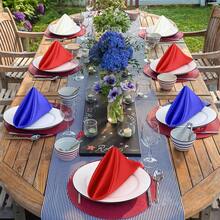New-2025  12 Piec Independence Day Satin Napkins Soft Dinner Napkins Square Weddings Table Napkins 17 X 17 Inch For Fourth Of July Party Rtaurant Weddings Dinner Dration (Blue, White, Red) - Xanh Trắng Đỏ 17 x 17 inch - Xem 7