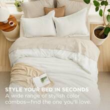 Full Comforter Set 7 Pieces White Full Bedding Set For All Seasons Boho Contrasting Design Bed In A Bag With Comforter Sheets Pillowcases And Shams