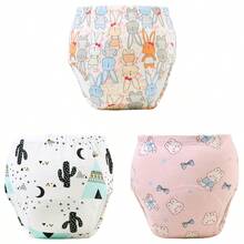 6件婴儿如厕训练裤 - 透气训练内裤，松紧腰身，柔软舒适，适合幼儿，多色可选，如厕训练，幼儿内裤，婴儿尿布裤，设计简约，面料耐用。送给男婴和女婴的最佳礼物