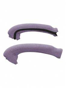 2pcs Elastic Stretchable Office Chair Arm Covers - Removable Washable Polyester Armrest Slipcovers Fit For Gaming & Desk Chairs Armrest Pads Covers For Universal Office And Gaming Chairs