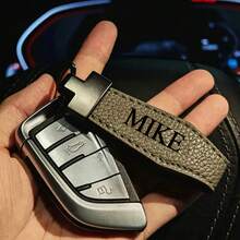 Personalized Microfiber Faux Leather Keychain With Carabiner - Customized Cast Text Car Key Chain - Unisex Fashion Accessory - Ideal Gift For Valentine's Day, Thanksgiving, Christmas, New Year