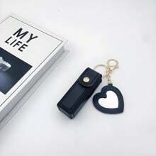 1pc Customizable Lipstick Holder, Can Customize Text, Name, Convenient Portable Lipstick Pouch With Creative Mini Mirror And Keychain, PU Leather, Suitable As Bridesmaid Gift, Birthday Gift, Grandma Gift, Anniversary Gift, Valentine's Gift, Mother's Day Gift, Best Friend Gift, Gift For Mom, Gift For Girlfriend, Gift For Her, Gift For Wife