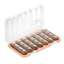 1pc 7-Day Portable Mini Medicine Pill Box, 3 Times A Day Travel Organizer, Sealed Moisture-Proof Compartment Pill Storage Case, Large Capacity Multi-Grid Detachable Design - Multicolor - View 16
