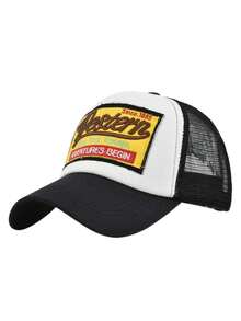 Embroidery Baseball Cap, Patch Embroidery Baseball Cap, Mesh Baseball Cap, Sun Hat, Breathable Cap - Black - View 1