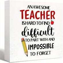 1pc,Thank You Teacher Wooden Box Sign, Ideal Back To School Season Teacher's Day Desktop Gift Decoration, Suitable For Teacher's Office, Thank You Teacher Gift