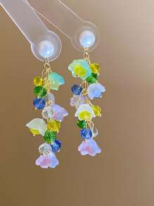 Boucles d'oreilles pendantes minimalistes à pampilles colorées en forme d'étoile, à la mode et polyvalentes pour femmes