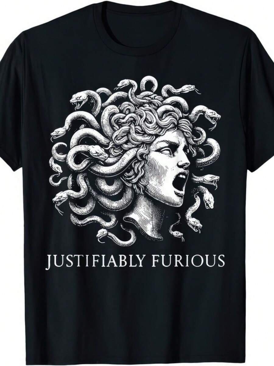Justifiably Furious Medusa T Shirt - Black - View 1