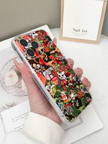 1 pieza Funda de teléfono con patrón de camuflaje de baloncesto multicolor transparente de TPU anti caídas compatible con iPhone 15/15Pro/15Plus/15ProMax/16/16Pro/16Plus/16ProMax, Galaxy S23 Ultra/A14/A24, Redmi Note 12 Pro, Pixel 8/8 Pro