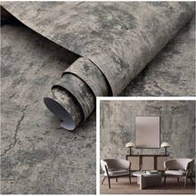 1 Roll Of Thickened Vintage Multi-Color Cement Gray Self-Adhesive Wallpaper 3D Stereoscopic PVC 15.7inX39.9/118.1/196.8in Peelable Immediately Leaving Contact Paper Suitable For Kitchen Living Room Bedroom Bathroom Dormitory Dining Table Stickers Furniture Renovation Home Decoration Wallpaper Wall Paper Wall Stickers Room Decor Wall Decor Living Room Decor